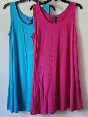 Lot of two Architect sundresses sz L pink blue GUC